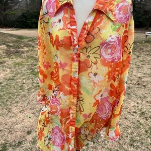 Gloria Lance Vibrant Floral Blouse-3x